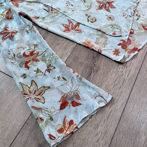 Zara Jacquard Printed Long Sleeve Ruffled Top - Picture 9 of 14